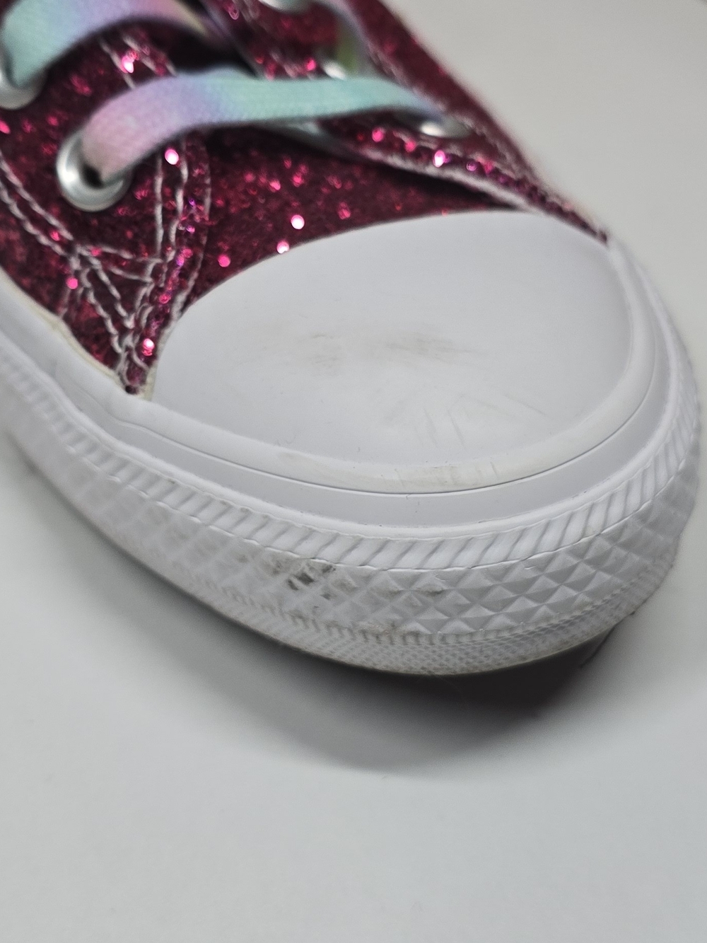 Converse Chuck Taylor All Star Hi Top Glitter Pink Sneakers Women’s 9 Worn Once - Picture 9 of 16